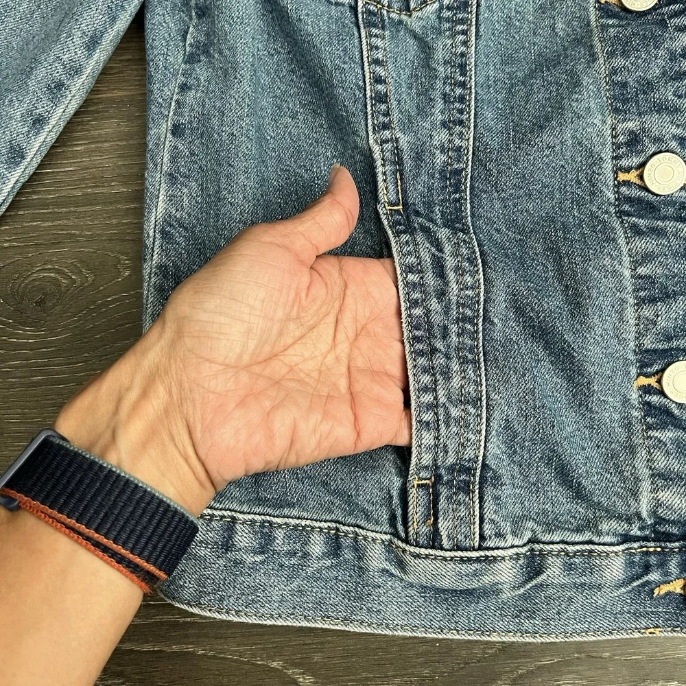 TOMMY HILFIGER Vintage Womens Small 90s Y2K Denim Jean‎ Trucker Jacket Western